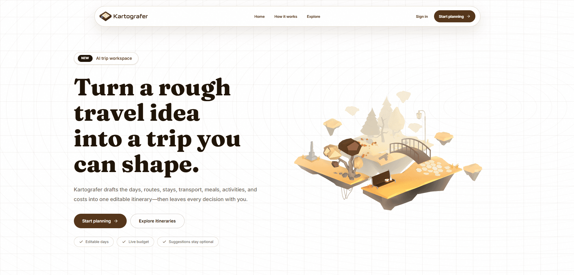 Kartografer - Landing page