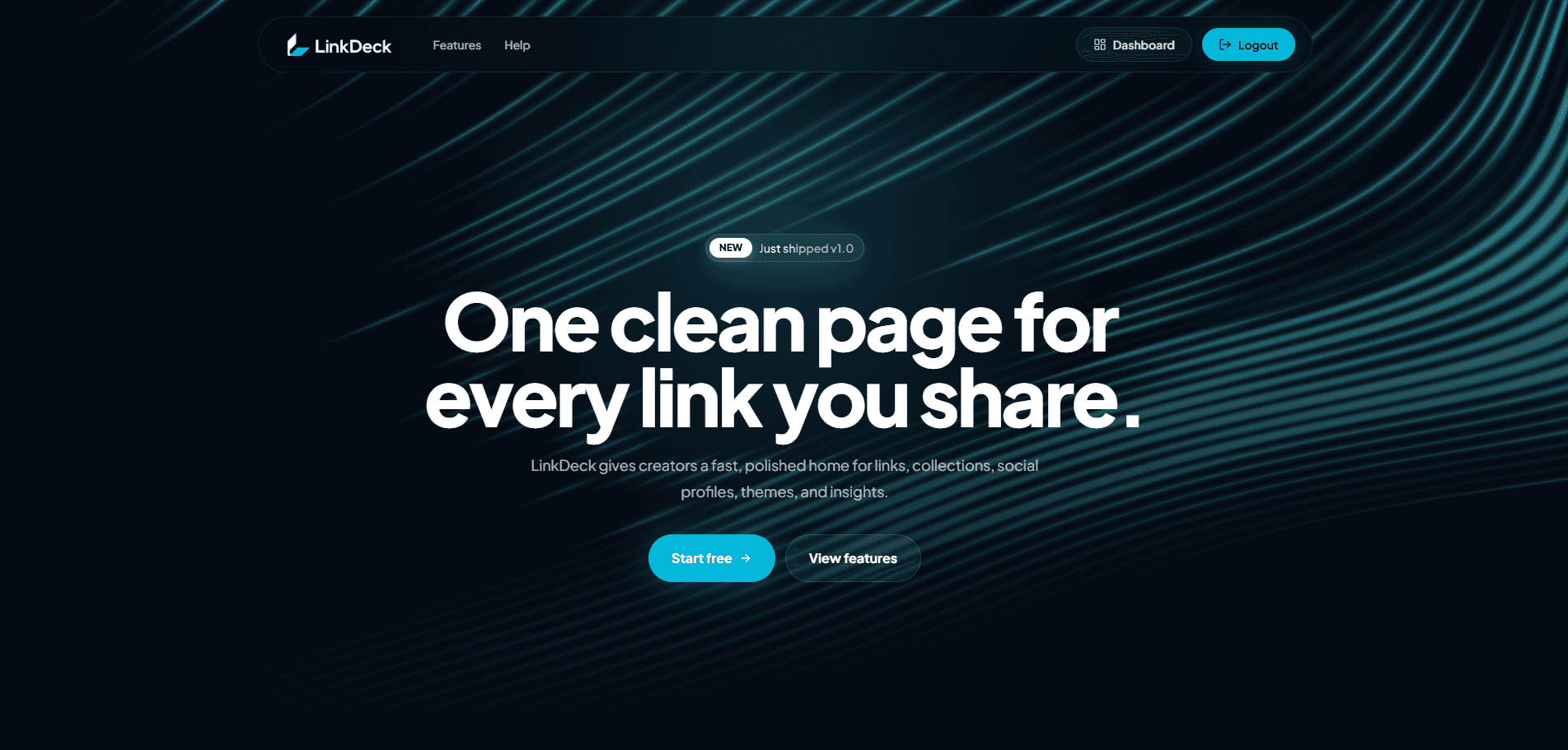LinkDeck - Landing page